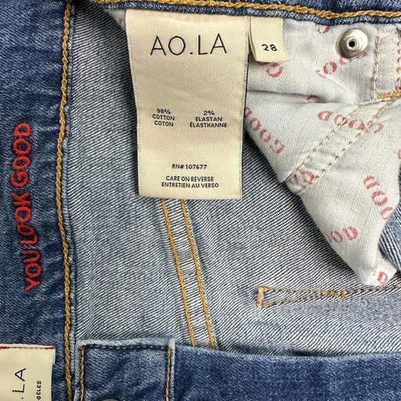 AO.LA Good Midrise Bermuda Jean Shorts, Size 28 - Picture 5 of 9